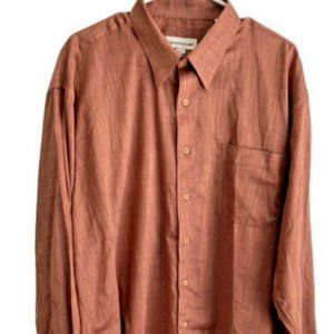 Pronto Uomo Mens Shirt Lg Sleeves XL Button Down 100% Cotton